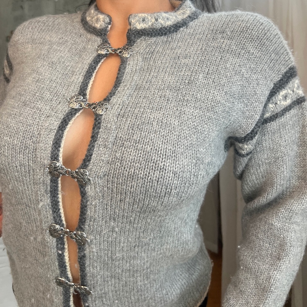 vintage norwegian wool cardigan